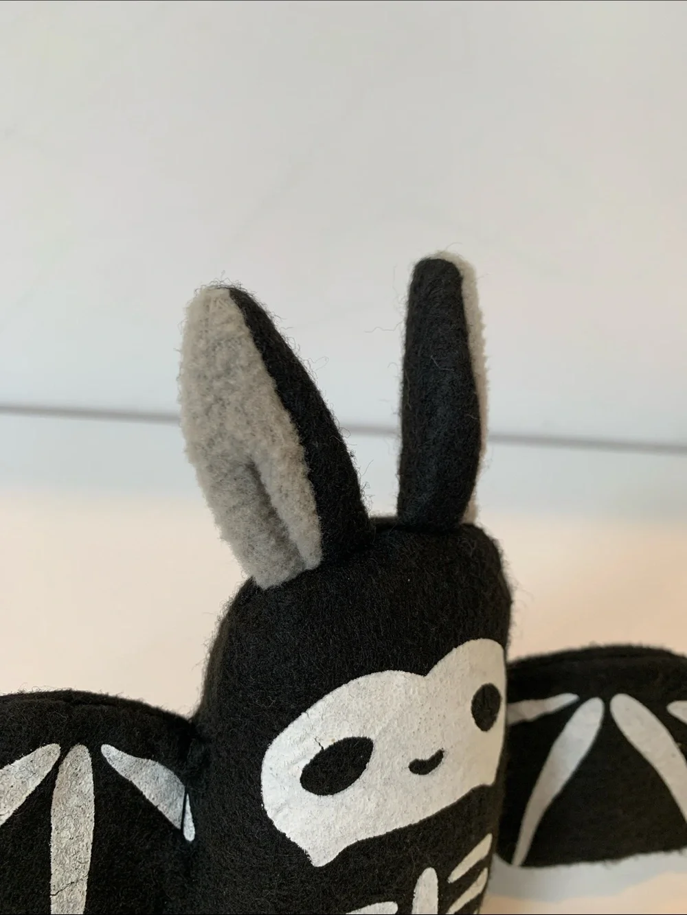 Target Black & White Felt Halloween Holiday 7” Bat Skeleton Plush Tabletop Decor